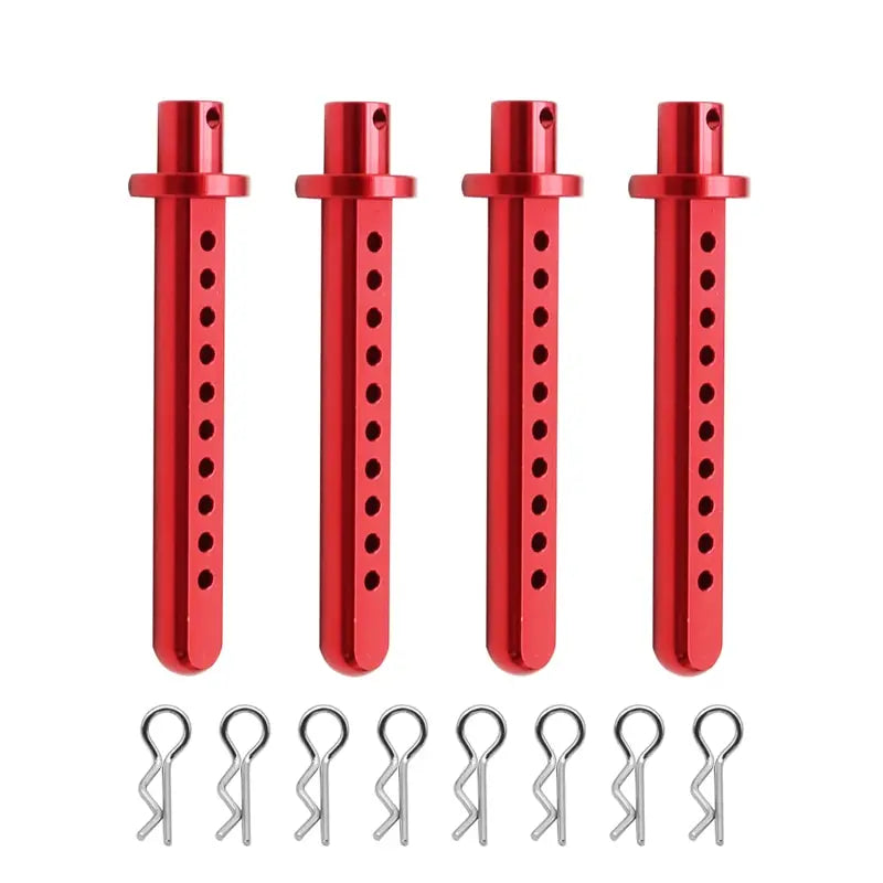 4 Pcs Aluminum Body Post Mounting Car Shell With R Clamp Fixing Post for 1/10 RC Crawler Vehicle Axial SCX10 Parts Accessories