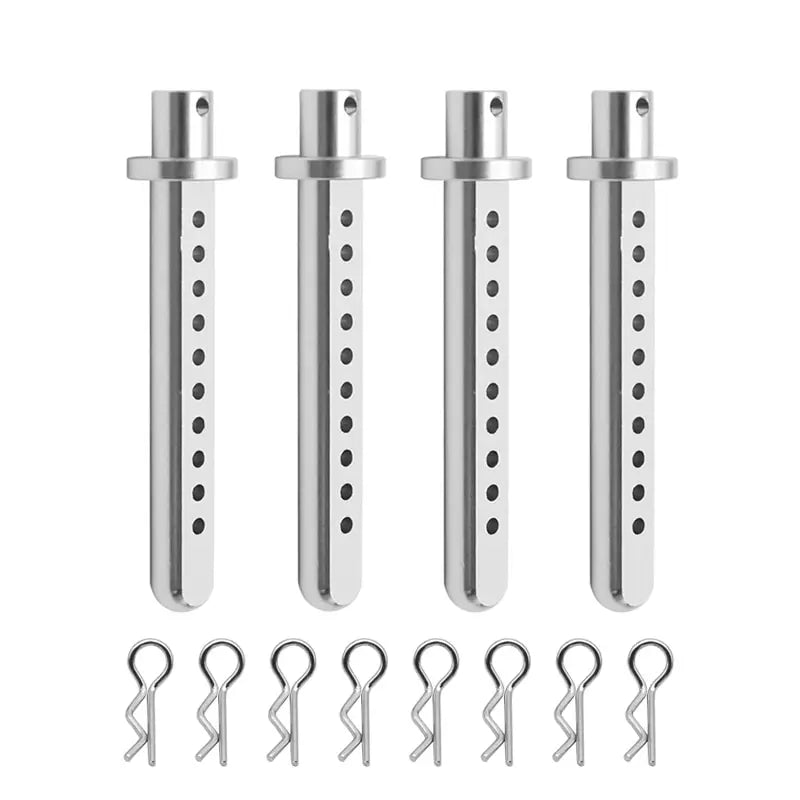 4 Pcs Aluminum Body Post Mounting Car Shell With R Clamp Fixing Post for 1/10 RC Crawler Vehicle Axial SCX10 Parts Accessories