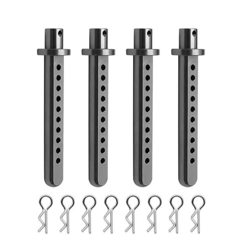 4 Pcs Aluminum Body Post Mounting Car Shell With R Clamp Fixing Post for 1/10 RC Crawler Vehicle Axial SCX10 Parts Accessories