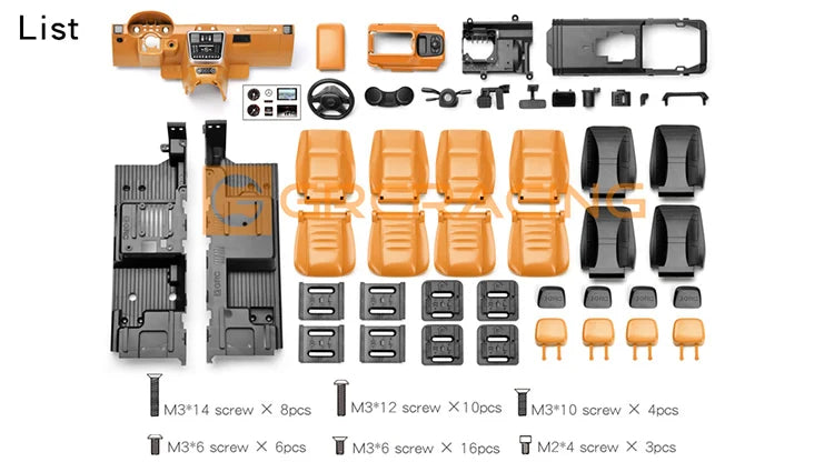 GRC 1/10 Benz Interior Full Set For Traxxas TRX4 G500 TRX6 G63 Body Simulation Upgrade parts accessories  #G161GR G161GY