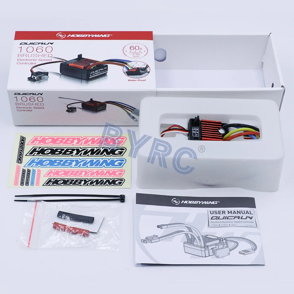 1pcs Original HobbyWing QuicRun 1060 60A Brushed Electronic Speed Controller ESC For 1:10 RC Car Waterproof