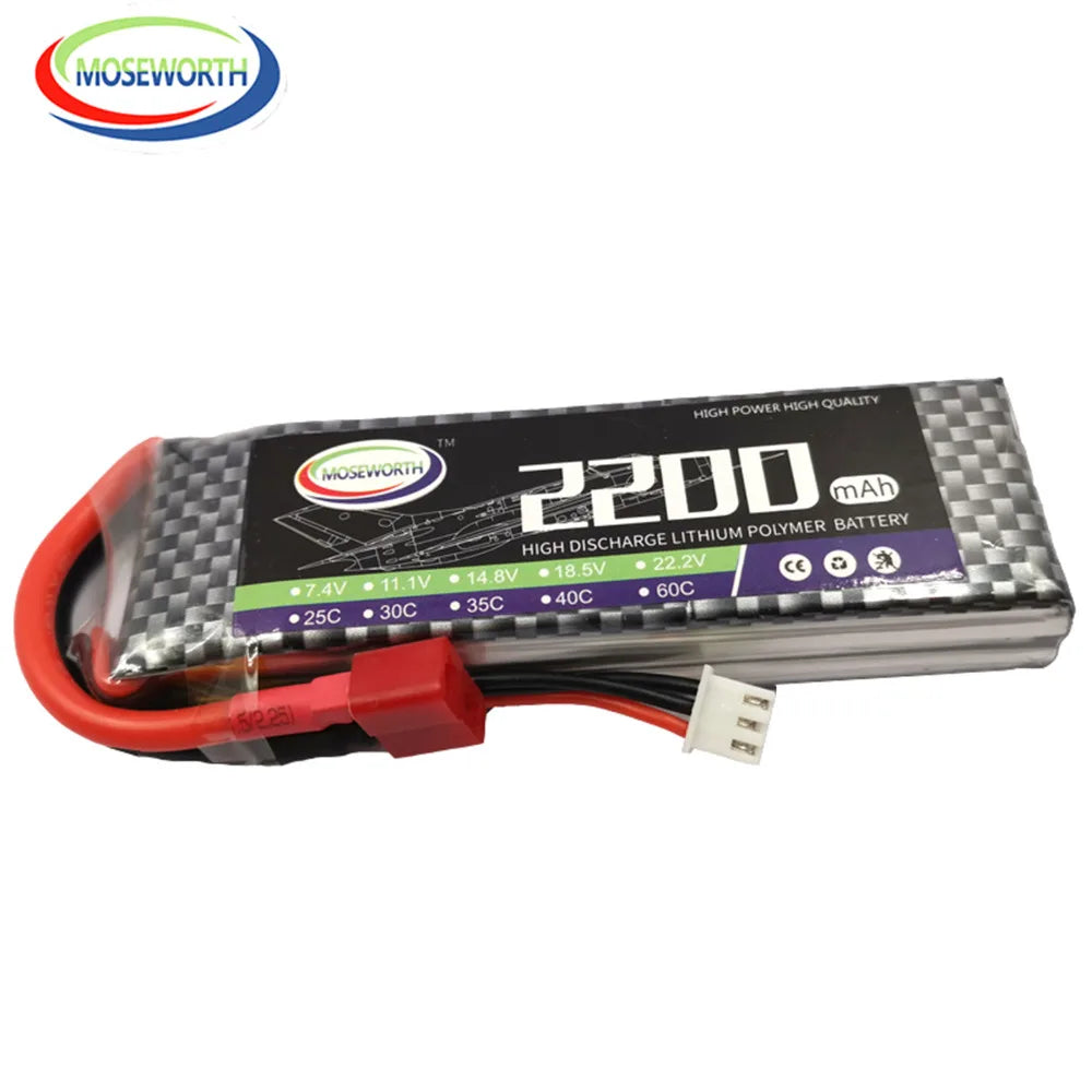 2S 7.4V 1300 1800 2200 3000 3800 4200 4500 5200 6000mAh 30C 40C 60C Toys LiPo Battery For RC Airplane Helicopter Drone Car