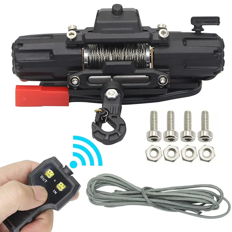Remote control automatic simulation winch suitable for 1:10 RC covered car TRX-4 scx10 90046 D90 modification accessories