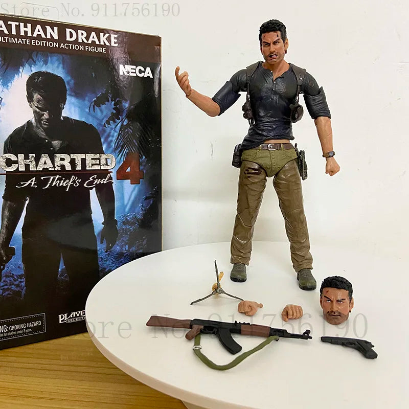 NECA Uncharted 4 A Thief's end Nathan Drake Ultimate Edition PVC Action Figure Collection Model Toy 17cm Birthday Christmas Gift