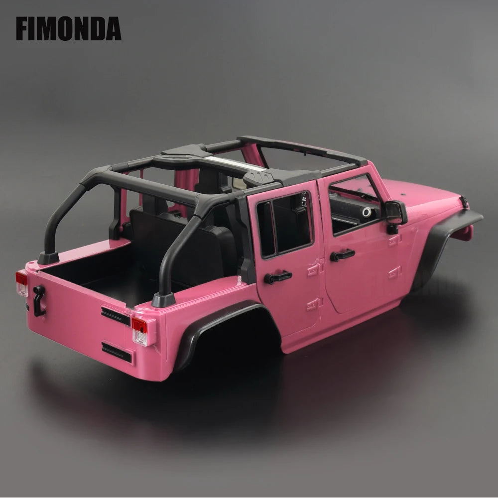 1:10 Scale Wrangler Convertible Hard Body Kit 313mm Wheelbase for 1/10 RC Crawler Axial SCX10 Rubicon TRX4 Redcat GEN8