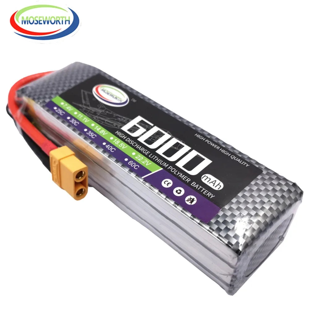 2S 3S 4S 6S 2200 4200 5200 6000mAh 30C 40C 60C 7.4V 11.1V 14.8V RC LiPo Battery For RC Drone Helicopter Aircraft Airplane Car