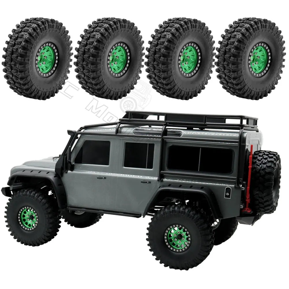 Metal 1.9 Beadlock Wheel Rim Tires Set for 1/10 RC Crawler Car Axial SCX10 III AXI03007 90046 TRX-4 Redcat GEN 8