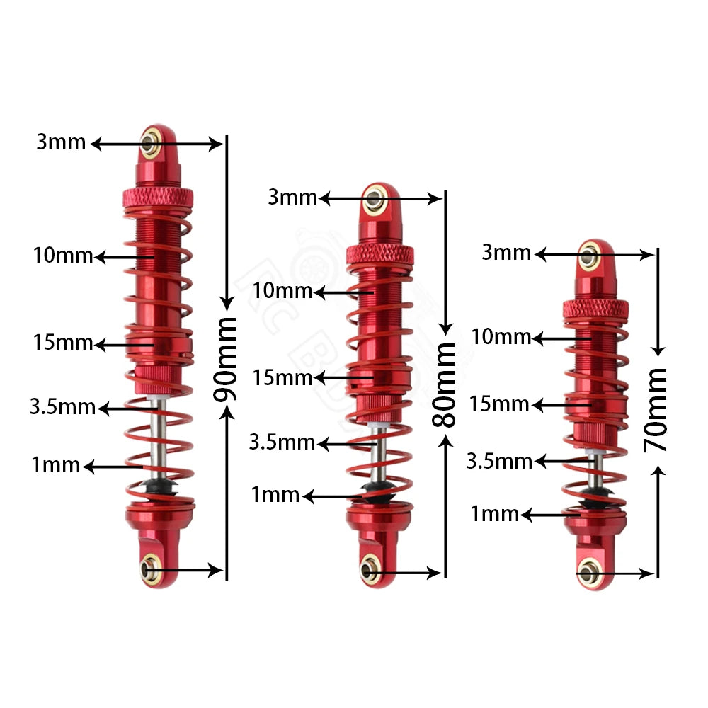 Metal 70mm 80mm 90mm 100mm 110mm 120mm Shock Absorber Oil Damper for 1/10 RC Crawler Car Axial SCX10  AXI03007 RBX10 D90 TRX4