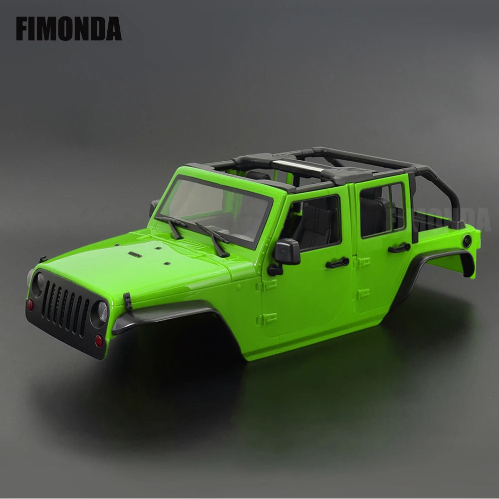 1:10 Scale Wrangler Convertible Hard Body Kit 313mm Wheelbase for 1/10 RC Crawler Axial SCX10 Rubicon TRX4 Redcat GEN8