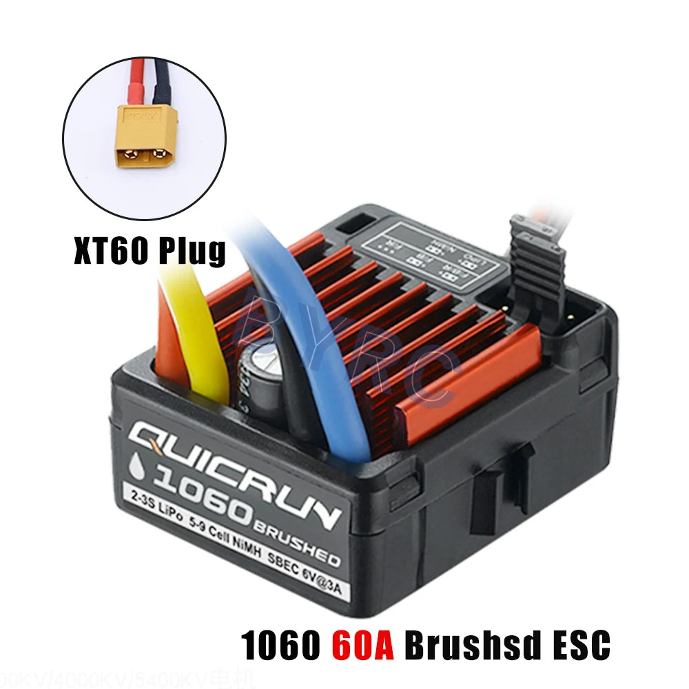1pcs Original HobbyWing QuicRun 1060 60A Brushed Electronic Speed Controller ESC For 1:10 RC Car Waterproof