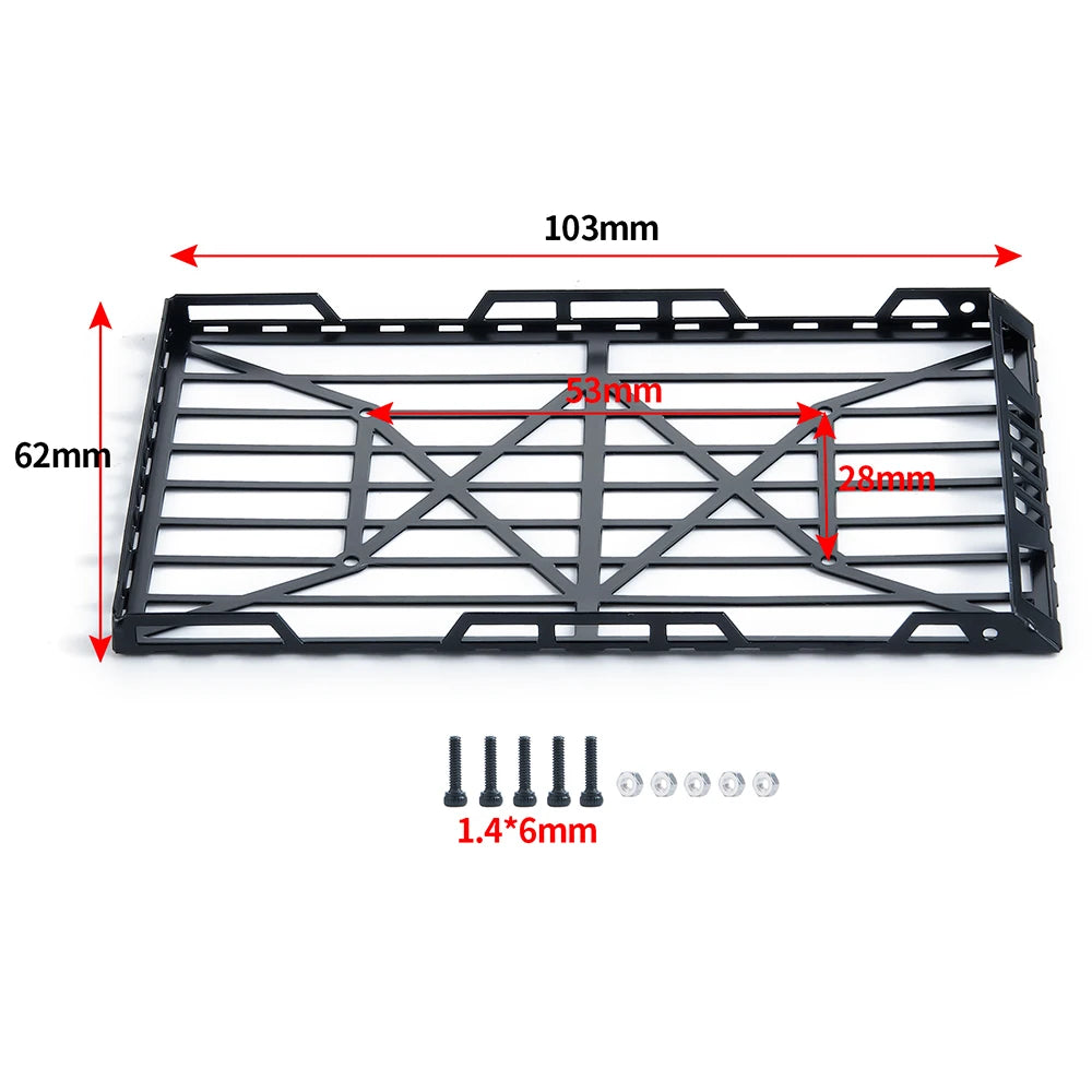 YEAHRUN Metal Roof Rack Luggage Carrier + Elastic Net for 1/24 Axial SCX24 AXI00002 RC Car Model Decoration Accessories Parts