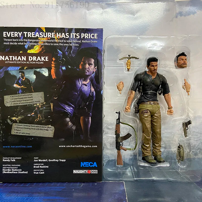NECA Uncharted 4 A Thief's end Nathan Drake Ultimate Edition PVC Action Figure Collection Model Toy 17cm Birthday Christmas Gift