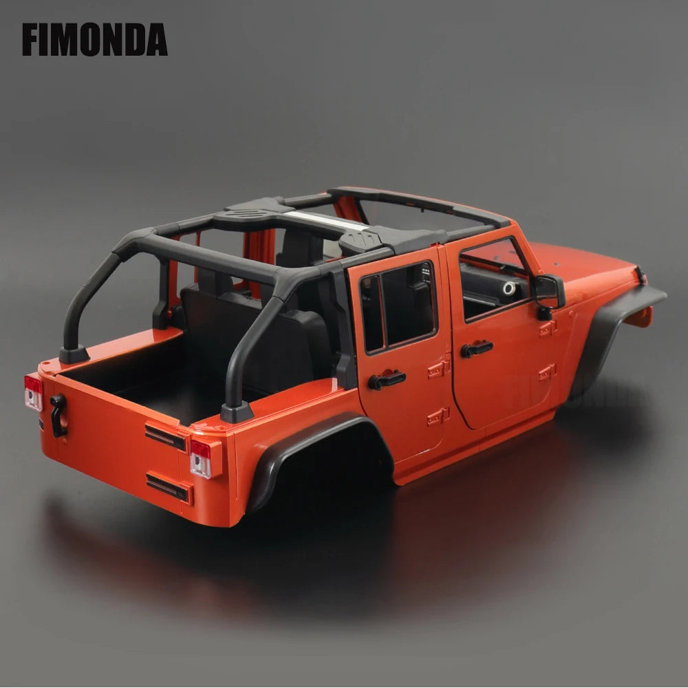 1:10 Scale Wrangler Convertible Hard Body Kit 313mm Wheelbase for 1/10 RC Crawler Axial SCX10 Rubicon TRX4 Redcat GEN8