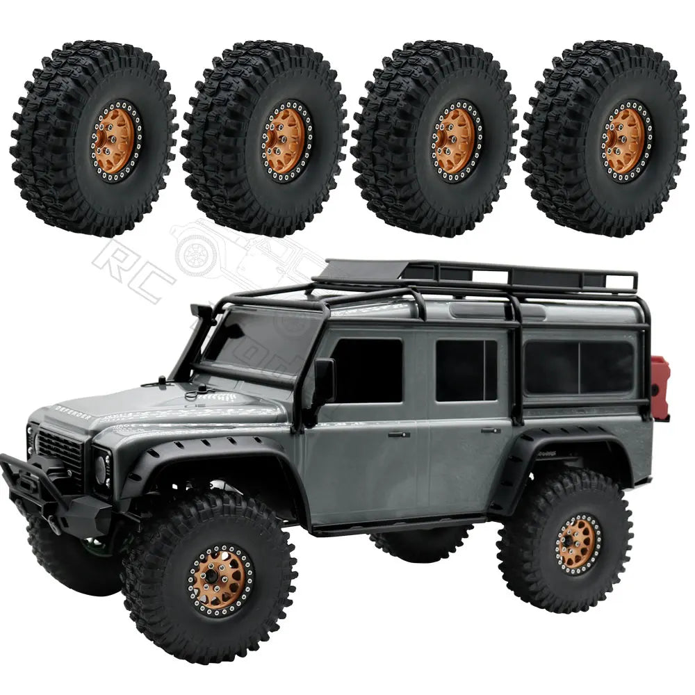 Metal 1.9 Beadlock Wheel Rim Tires Set for 1/10 RC Crawler Car Axial SCX10 III AXI03007 90046 TRX-4 Redcat GEN 8