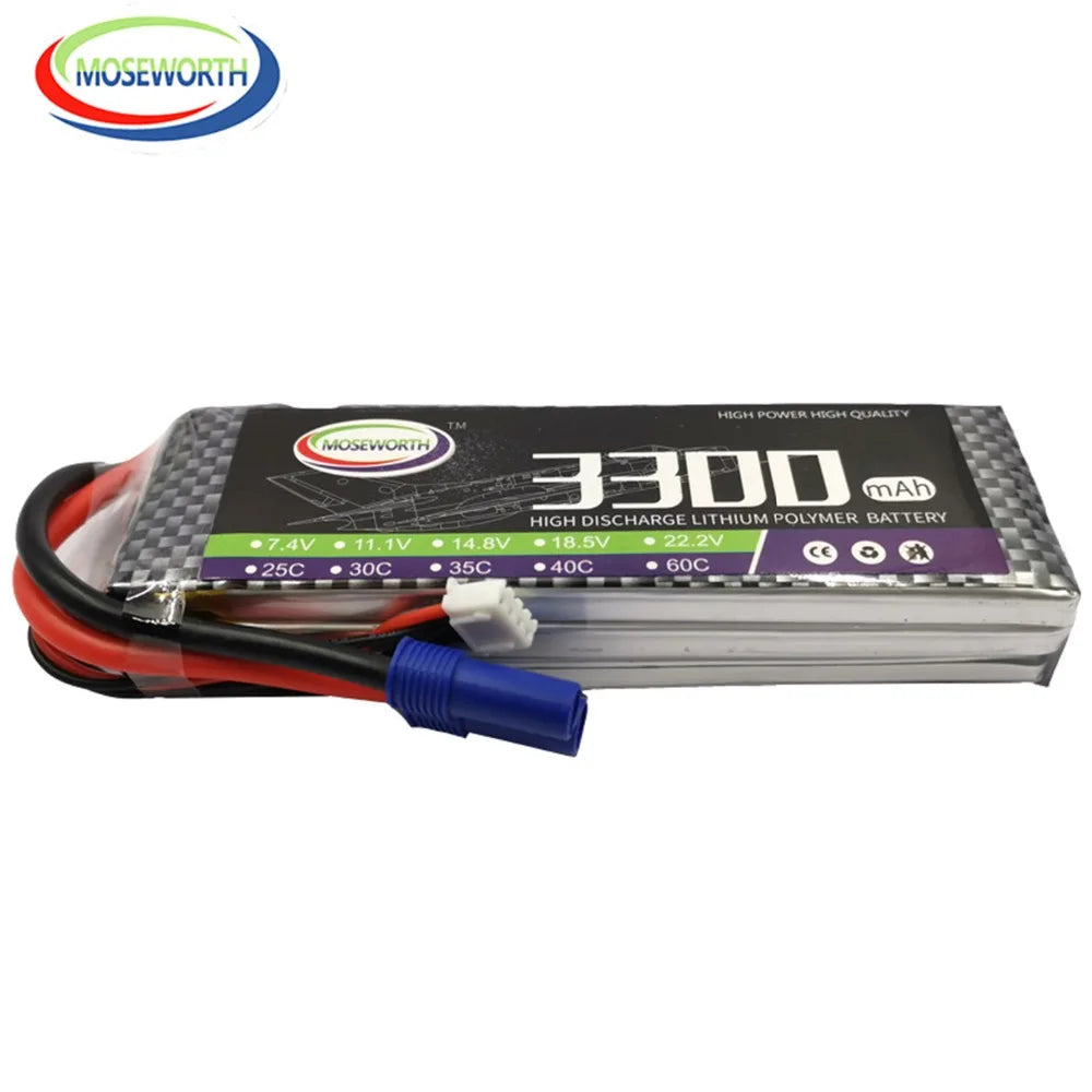 2S 3S 4S 6S 2200 4200 5200 6000mAh 30C 40C 60C 7.4V 11.1V 14.8V RC LiPo Battery For RC Drone Helicopter Aircraft Airplane Car