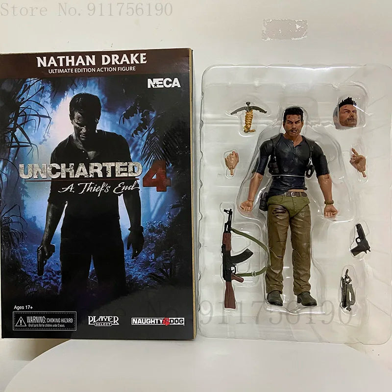 NECA Uncharted 4 A Thief's end Nathan Drake Ultimate Edition PVC Action Figure Collection Model Toy 17cm Birthday Christmas Gift