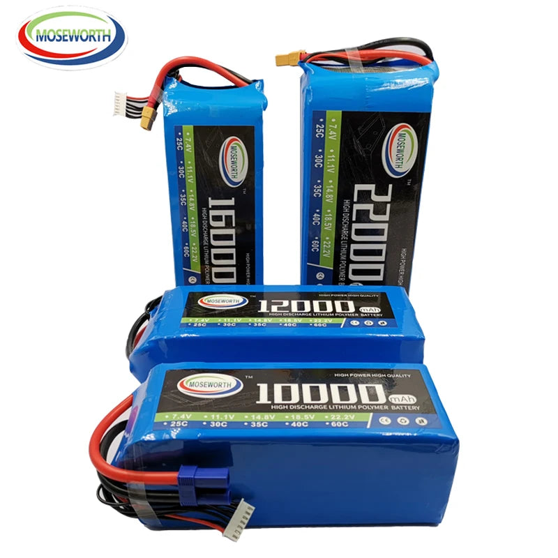 7.4V 11.1V 14.8V 18.5V 22.2V  2S 3S 4S 5S 6S 10000 12000 16000 22000mAh 25C RC LiPo Battery RC Car Agricultural Spraying Drone