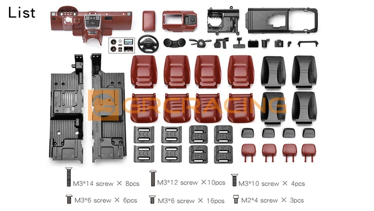 GRC 1/10 Benz Interior Full Set For Traxxas TRX4 G500 TRX6 G63 Body Simulation Upgrade parts accessories  #G161GR G161GY