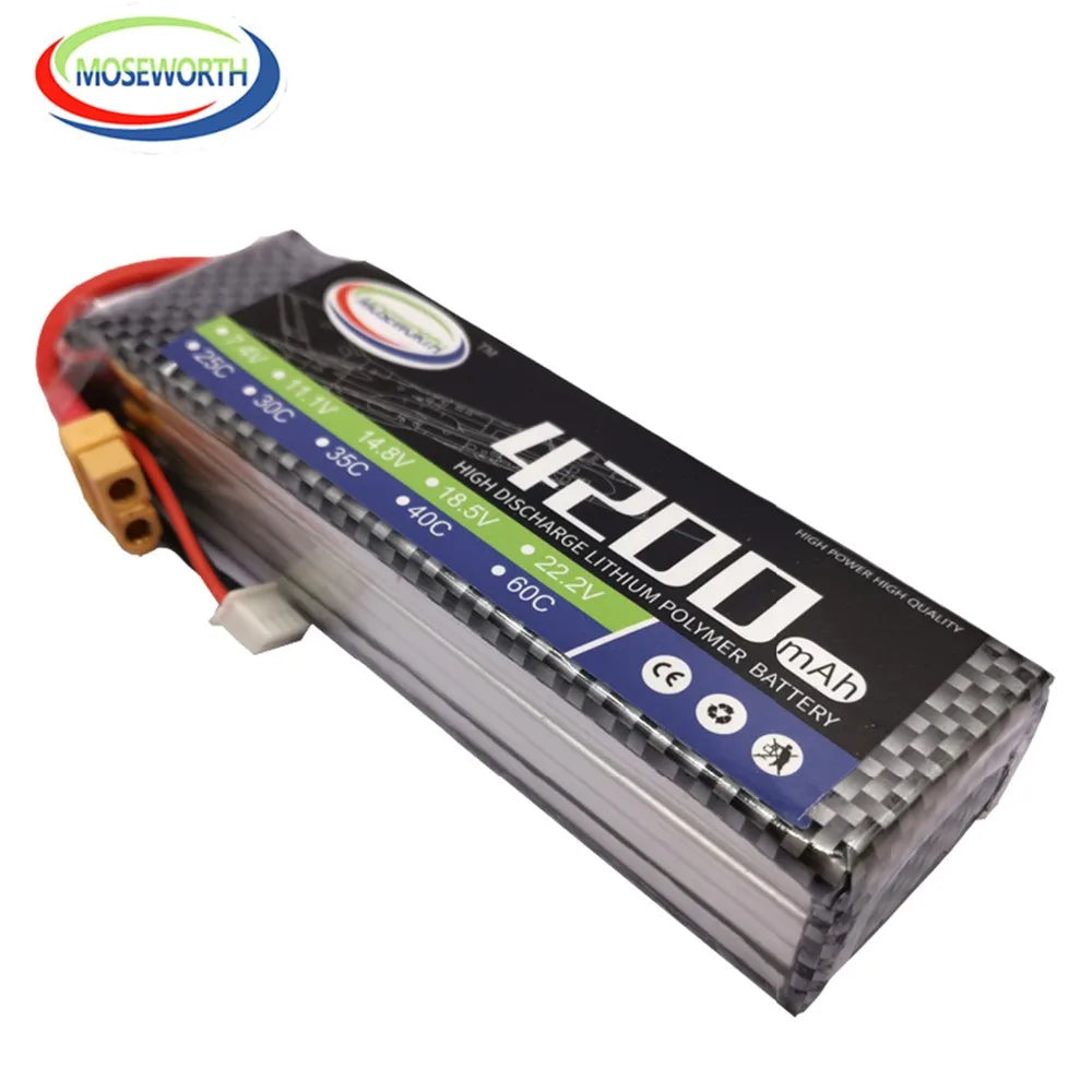 2S 3S 4S 6S 2200 4200 5200 6000mAh 30C 40C 60C 7.4V 11.1V 14.8V RC LiPo Battery For RC Drone Helicopter Aircraft Airplane Car