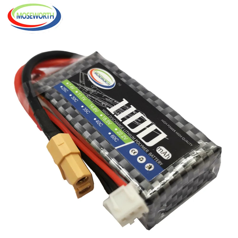 2S 7.4V 1300 1800 2200 3000 3800 4200 4500 5200 6000mAh 30C 40C 60C Toys LiPo Battery For RC Airplane Helicopter Drone Car