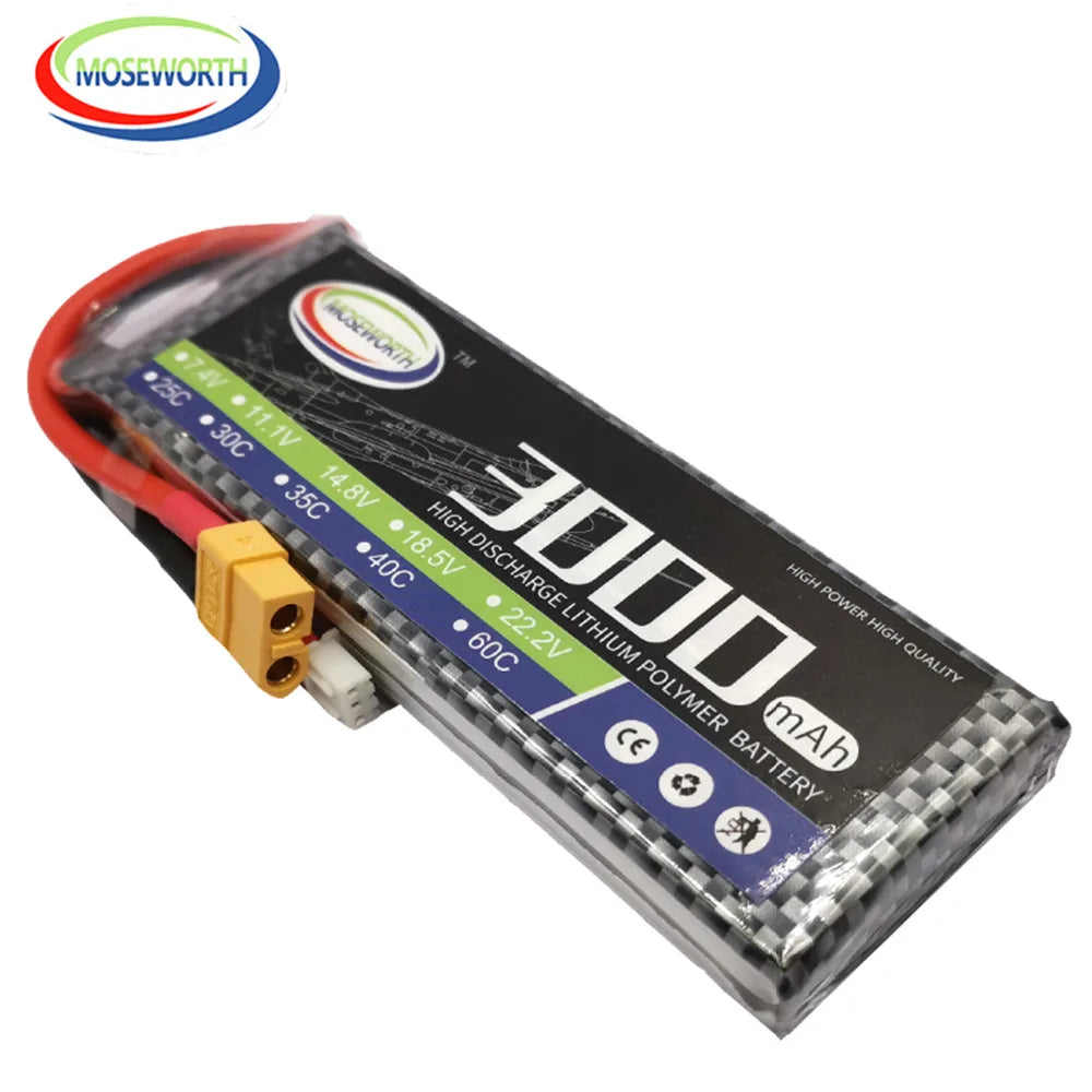 2S 7.4V 1300 1800 2200 3000 3800 4200 4500 5200 6000mAh 30C 40C 60C Toys LiPo Battery For RC Airplane Helicopter Drone Car