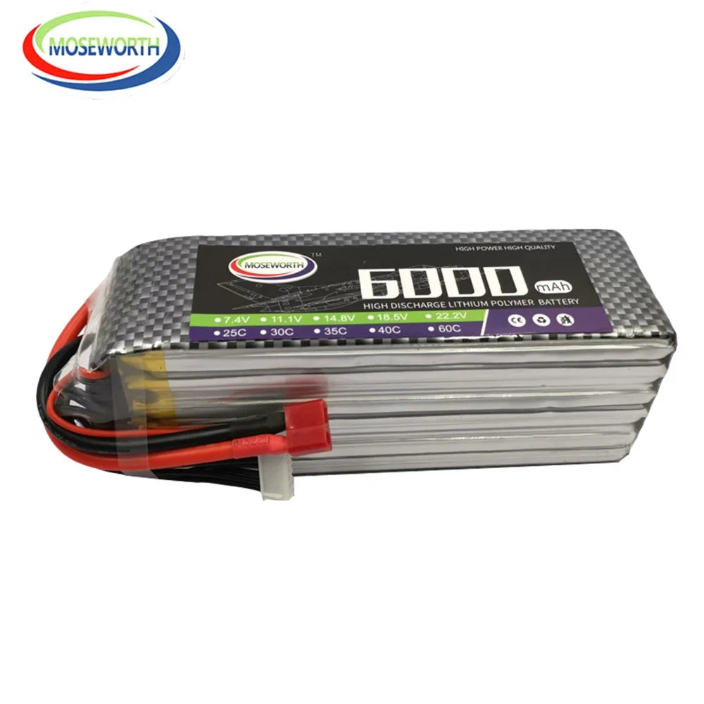 2S 3S 4S 6S 2200 4200 5200 6000mAh 30C 40C 60C 7.4V 11.1V 14.8V RC LiPo Battery For RC Drone Helicopter Aircraft Airplane Car