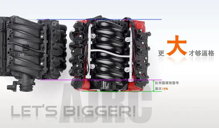 Rc Car Ls7 V8 Simulate Engine Motor Cooling Fans Radiator Kit For 1/10 Rc Crawler Trax Trx4 Trx6 Axial Scx10 90046 Vs4