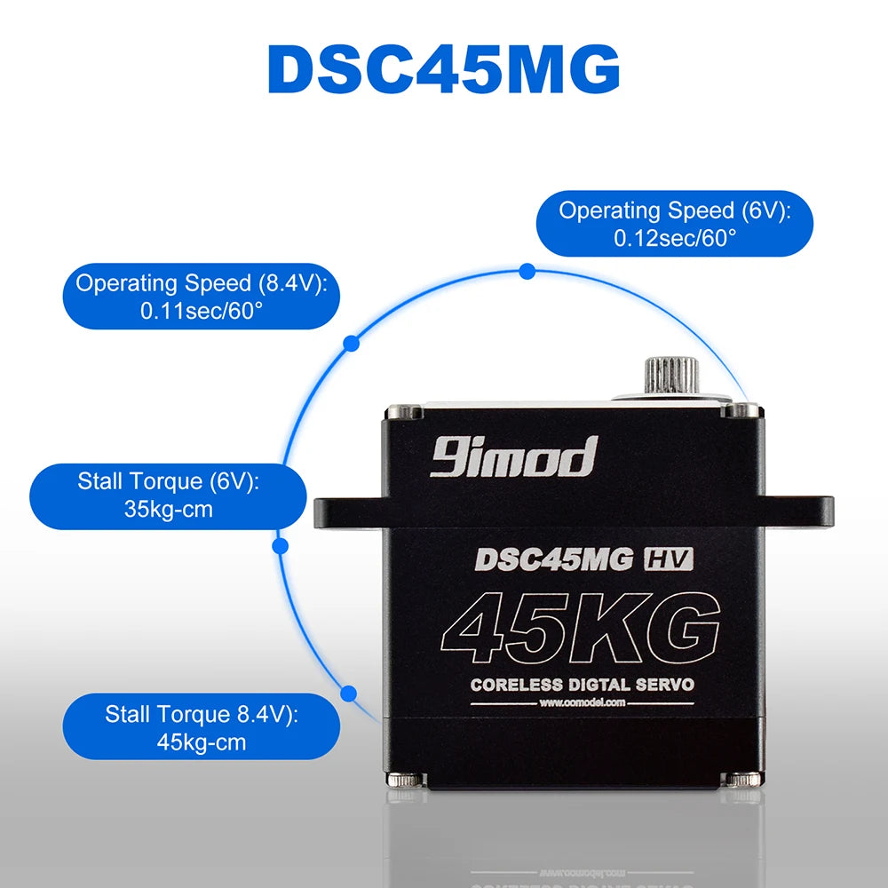 9imod Waterproof Servo 35KG 45KG Aluminum Case Digital Metal Gear HV Coreless Servo for 1/8 1/10 RC Car Truck Crawler Boat