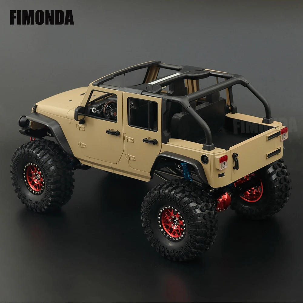 1:10 Scale Wrangler Convertible Hard Body Kit 313mm Wheelbase for 1/10 RC Crawler Axial SCX10 Rubicon TRX4 Redcat GEN8