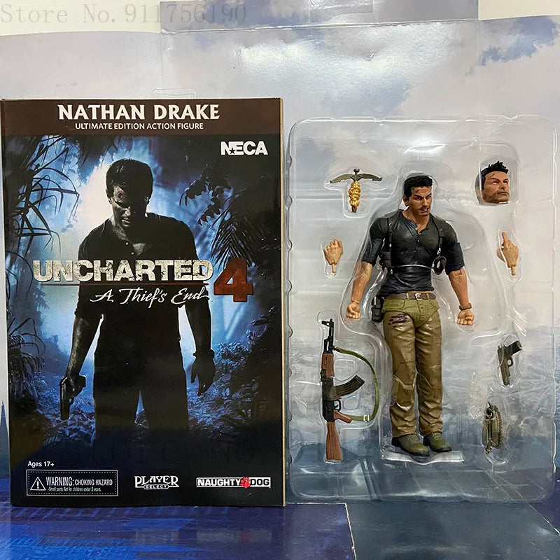 NECA Uncharted 4 A Thief's end Nathan Drake Ultimate Edition PVC Action Figure Collection Model Toy 17cm Birthday Christmas Gift