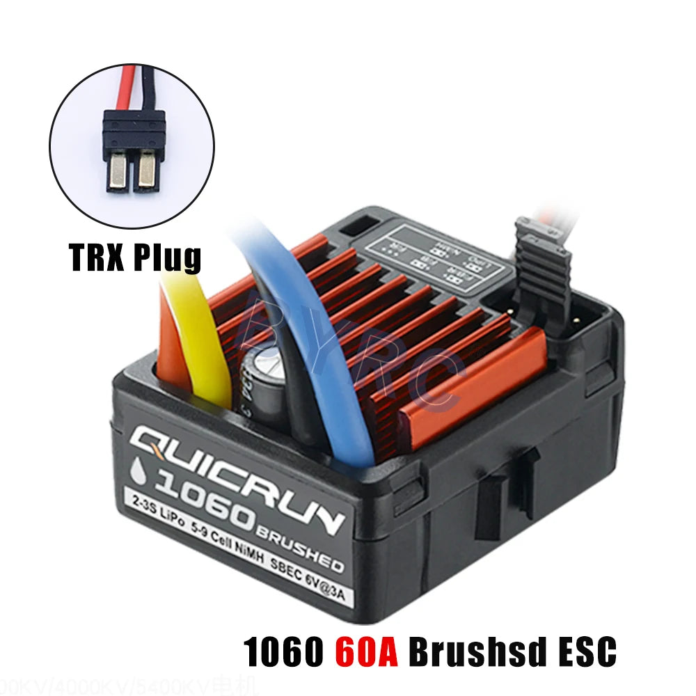 1pcs Original HobbyWing QuicRun 1060 60A Brushed Electronic Speed Controller ESC For 1:10 RC Car Waterproof
