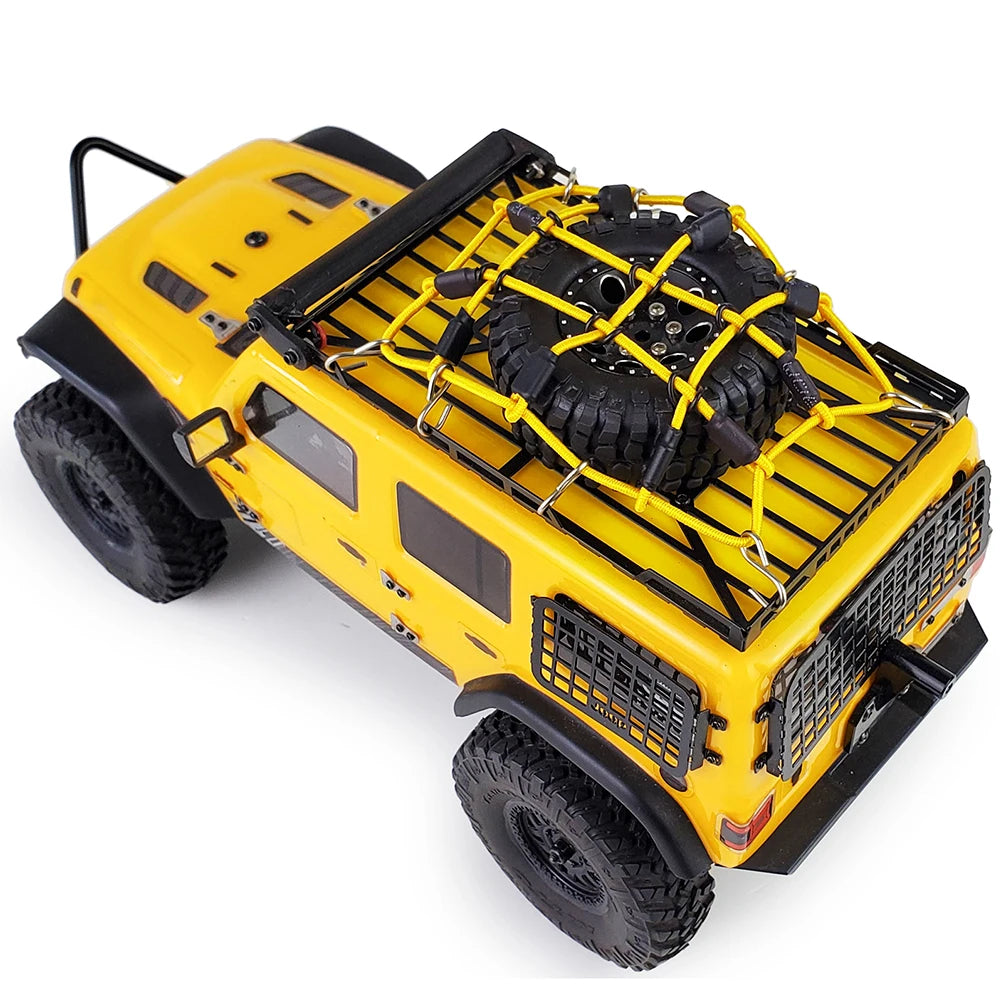 YEAHRUN Metal Roof Rack Luggage Carrier + Elastic Net for 1/24 Axial SCX24 AXI00002 RC Car Model Decoration Accessories Parts