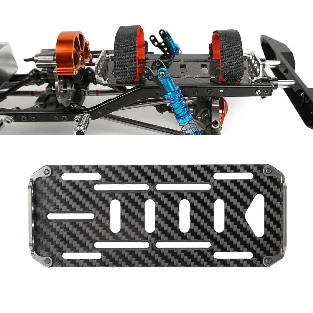 YEAHRUN RC Car Battery Mounting Plate Tray Carbon Fiber for 1/10 RC Crawler Axial SCX10 Upgrade Accessories