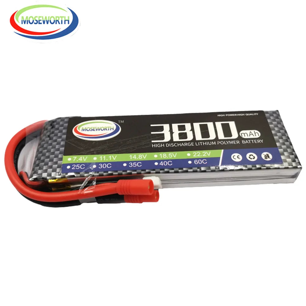 2S 7.4V 1300 1800 2200 3000 3800 4200 4500 5200 6000mAh 30C 40C 60C Toys LiPo Battery For RC Airplane Helicopter Drone Car