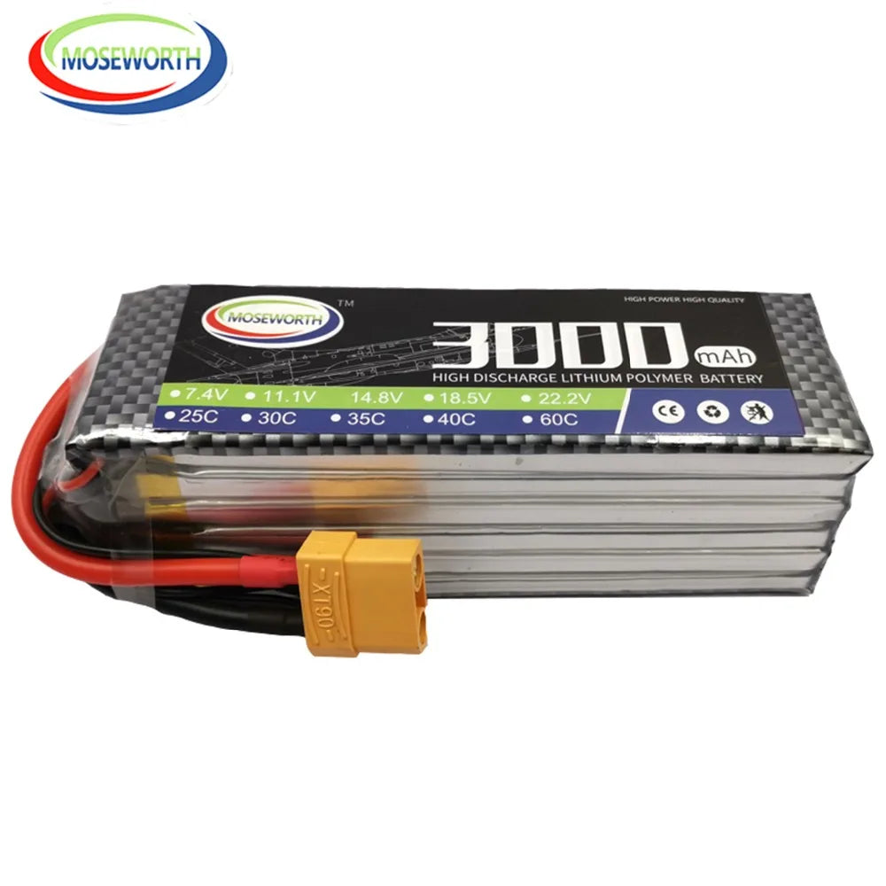 6S 22.2V 1800 2200 3500 4200 5200 6000 10000 12000mAh 30C 40C 60C RC LiPo Battery For RC Drone Helicopter Quadcopter Airplane