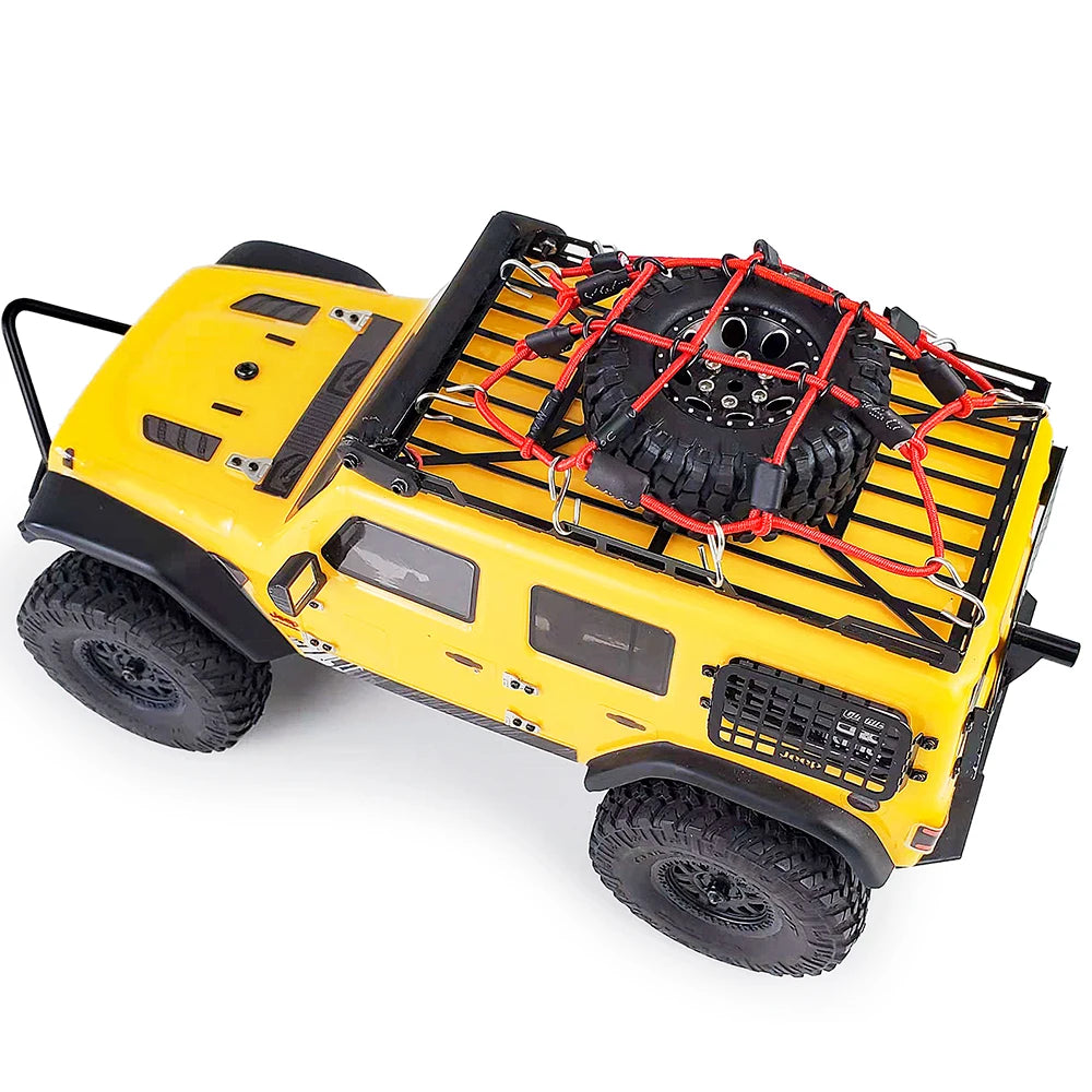 YEAHRUN Metal Roof Rack Luggage Carrier + Elastic Net for 1/24 Axial SCX24 AXI00002 RC Car Model Decoration Accessories Parts