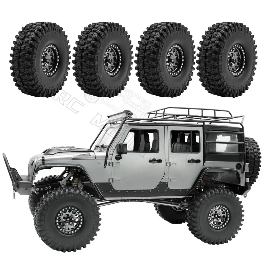 Metal 1.9 Beadlock Wheel Rim Tires Set for 1/10 RC Crawler Car Axial SCX10 III AXI03007 90046 TRX-4 Redcat GEN 8