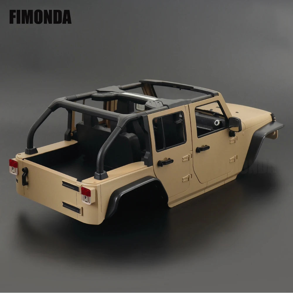 1:10 Scale Wrangler Convertible Hard Body Kit 313mm Wheelbase for 1/10 RC Crawler Axial SCX10 Rubicon TRX4 Redcat GEN8