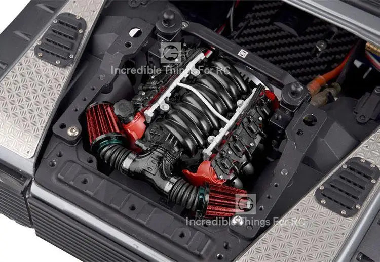 Rc Car Ls7 V8 Simulate Engine Motor Cooling Fans Radiator Kit For 1/10 Rc Crawler Trax Trx4 Trx6 Axial Scx10 90046 Vs4