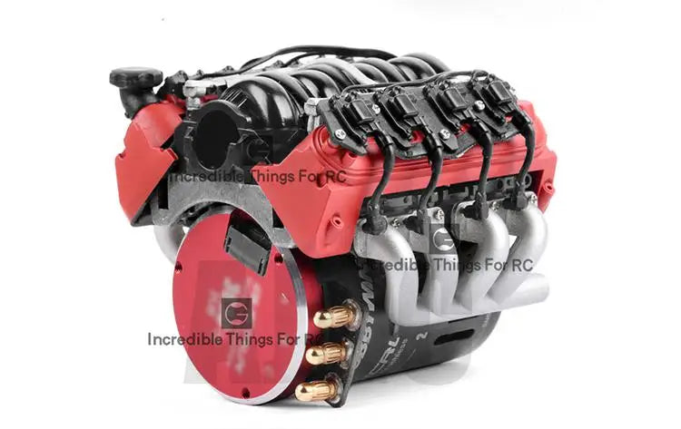 Rc Car Ls7 V8 Simulate Engine Motor Cooling Fans Radiator Kit For 1/10 Rc Crawler Trax Trx4 Trx6 Axial Scx10 90046 Vs4