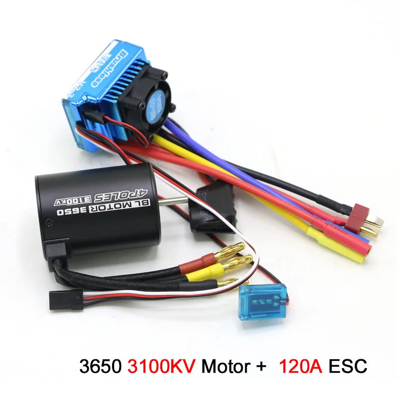 RC Motor 3650 3100KV / 3900KV / 4300KV / 5200KV Brushless Motor & 45A 60A 80A 120A ESC Combo Set for 1:10 RC Car RC Boat Part