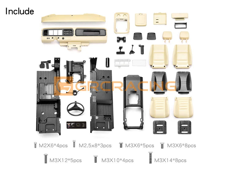 RC Car Full Interior Body Shell Cab Seat Kit for 1/10 RC Crawler Trax For TRX-4 For TRX4 Bronco G161R