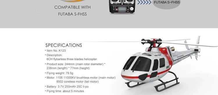 WLtoys XK K123 K124 RC Helicotper BNF RTF 2.4G 6CH 3D 6G Modes Brushless Motor RC Toys With FUTABA S-FHSS For Kids Gifts