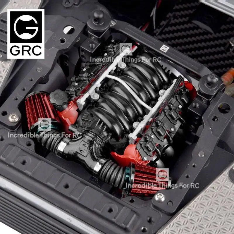 Rc Car Ls7 V8 Simulate Engine Motor Cooling Fans Radiator Kit For 1/10 Rc Crawler Trax Trx4 Trx6 Axial Scx10 90046 Vs4