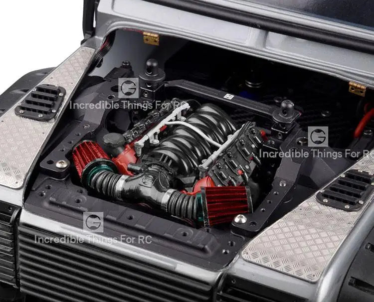 Rc Car Ls7 V8 Simulate Engine Motor Cooling Fans Radiator Kit For 1/10 Rc Crawler Trax Trx4 Trx6 Axial Scx10 90046 Vs4