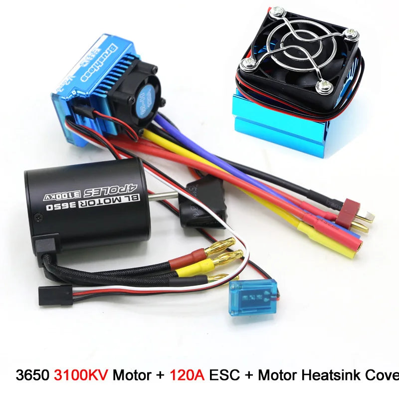 RC Motor 3650 3100KV / 3900KV / 4300KV / 5200KV Brushless Motor & 45A 60A 80A 120A ESC Combo Set for 1:10 RC Car RC Boat Part