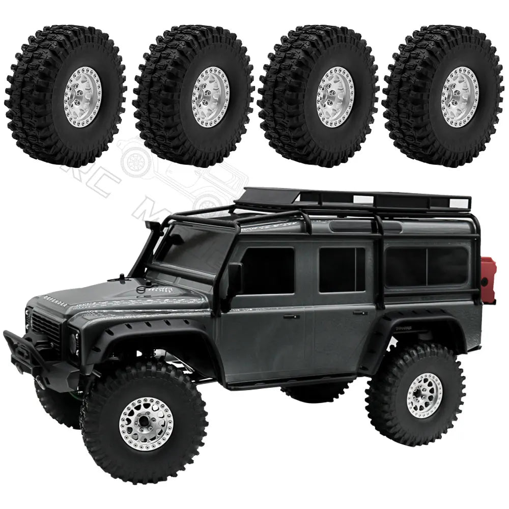 Metal 1.9 Beadlock Wheel Rim Tires Set for 1/10 RC Crawler Car Axial SCX10 III AXI03007 90046 TRX-4 Redcat GEN 8