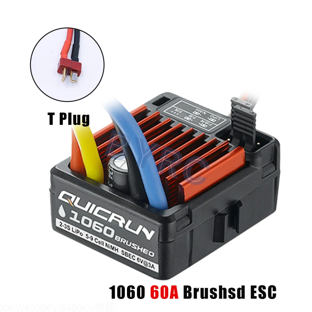 1pcs Original HobbyWing QuicRun 1060 60A Brushed Electronic Speed Controller ESC For 1:10 RC Car Waterproof