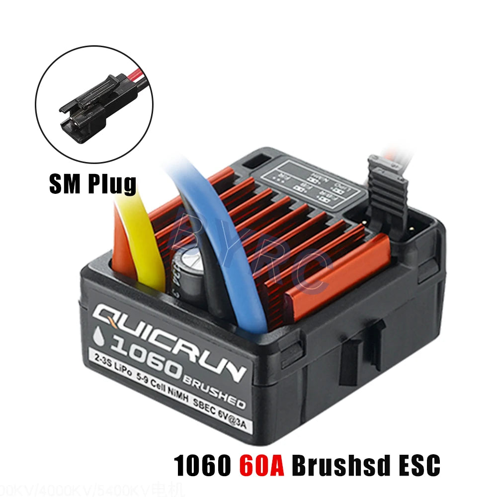 1pcs Original HobbyWing QuicRun 1060 60A Brushed Electronic Speed Controller ESC For 1:10 RC Car Waterproof