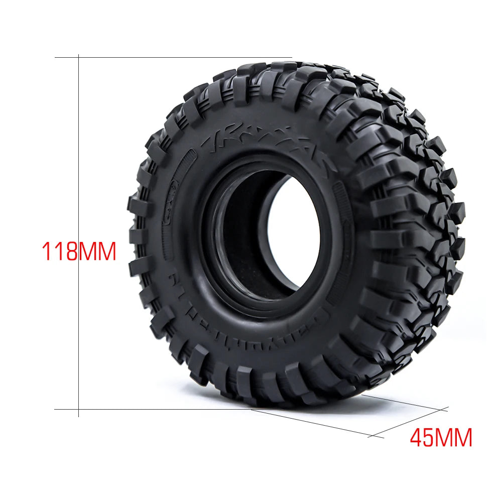 RC 120MM 1.9" Rubber Rocks Tires For 1:10 RC Rock Crawler Axial SCX10 Canyon Trail Trax TRX4 TRX6 #8174